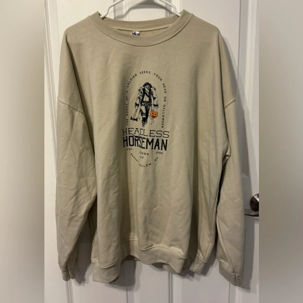 Headless Horseman Beige Sweatshirt - Picture 1 of 4